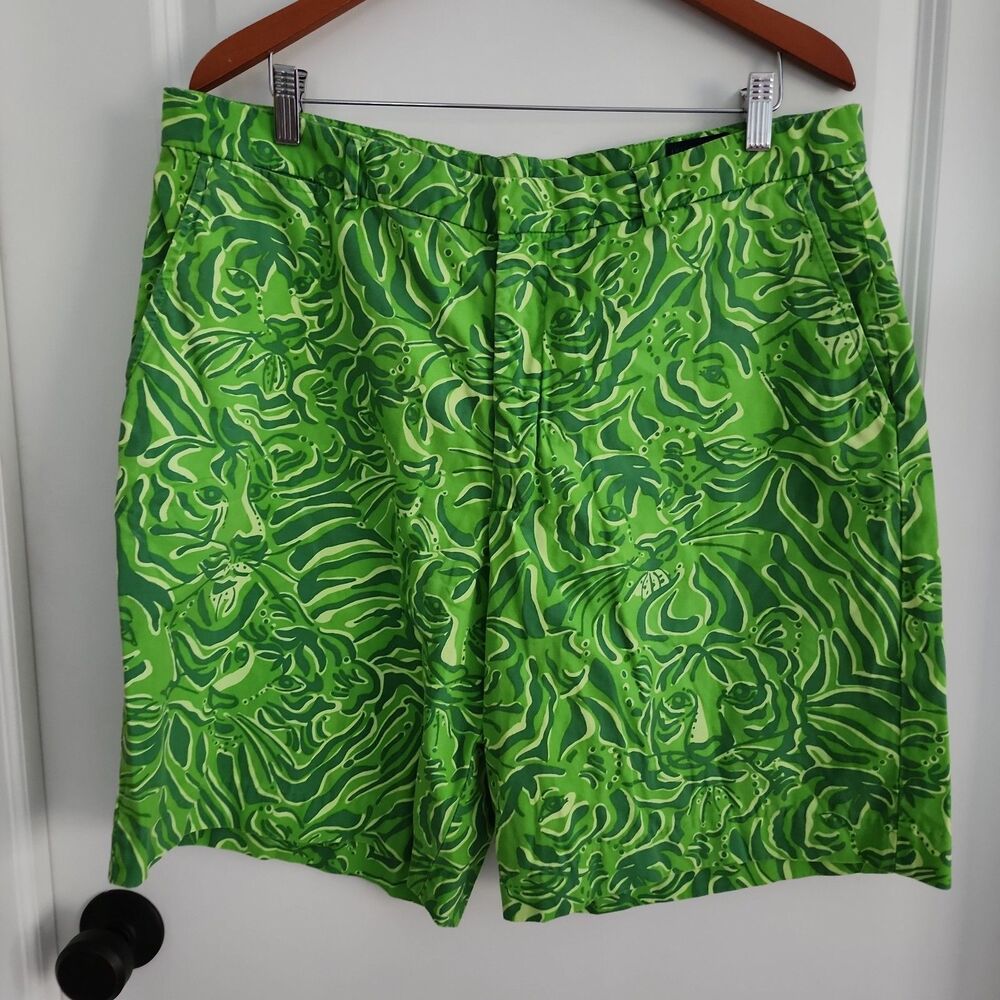 Lilly Pulitzer Mens Stuff Palm Beach Everglades Shorts 38 Green Tony Tiger Camo